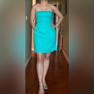 Max & Cleo Vibrant Turquoise Strapless Mini Dress